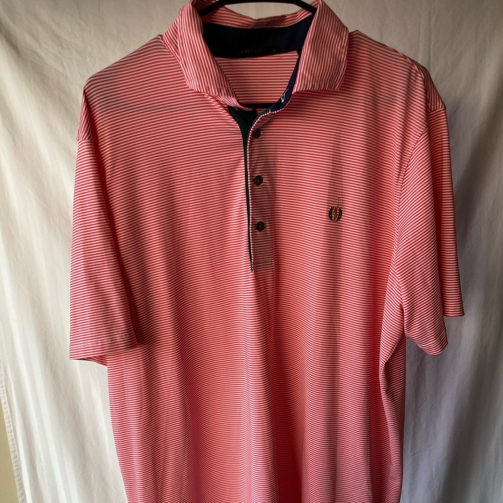 Greyson Navy and Red Striped Top Golf Shirt